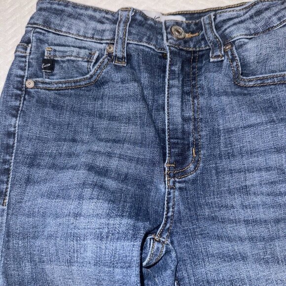 Kancan Skinny Jeans Womens 0/23 Mid Rise Dark Wash Distressed Stretchy Denim - Picture 3 of 8